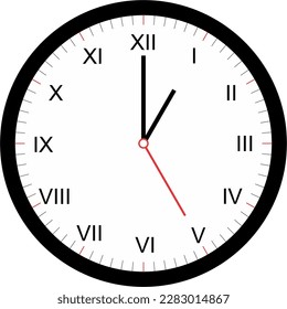 Reloj romano, reloj clásico, una hora, trece en punto, 1 hora, 13 horas