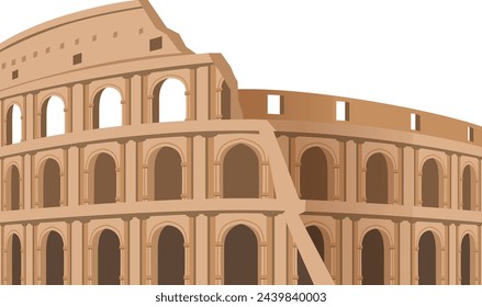 Roman colliseum ruin color icon. Tourism and travel symbol