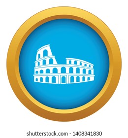 Roman Colosseum icon blue vector isolated on white background for any design