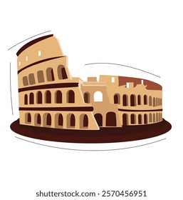 Roman Colosseum Vector Illustration. Rome Italy International Architecture landmarks 