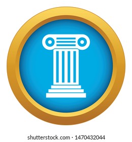 Roman column icon blue vector isolated on white background for any design