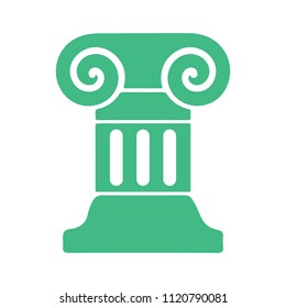 Roman Column Icon. Graphic Decoration Symbol