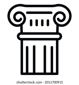 Roman column icon. Outline roman column vector icon for web design isolated on white background