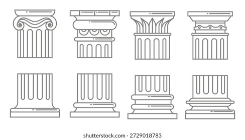 Iconos de columna romana Ilustración vectorial