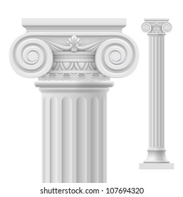Roman column.  Illustration on white background for design