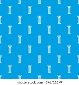 Roman column pattern repeat seamless in blue color for any design. Vector geometric illustration