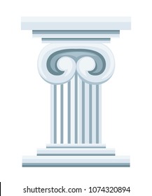 Roman column pedestal or pillar. Flat style design. Vector illustration isolated on white background. Web site page and mobile app.