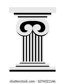 Roman column pedestal or pillar. Flat style design. Vector illustration isolated on white background. Web site page and mobile app.