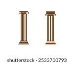 Roman Column Set and Greek Pillar Collection. Ancient Architecture with Doric, Ionic, and Corinthian Columns. Antique Pillars for Historical and Architectural Design Concepts.
