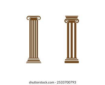 Roman Column Set and Greek Pillar Collection. Ancient Architecture with Doric, Ionic, and Corinthian Columns. Antique Pillars for Historical and Architectural Design Concepts.
