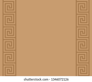 Roman decorative beige pattern. Ancient geometrical seamless background.