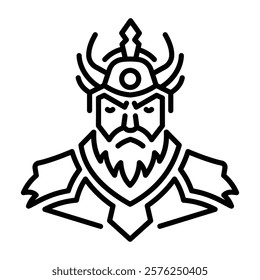 Roman deity icon in line style 