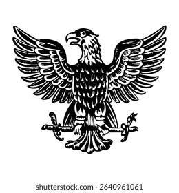 Roman eagle symbol illustration in vintage style