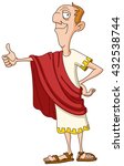 Roman emperor showing thumb up