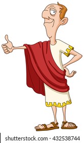 Roman emperor showing thumb up