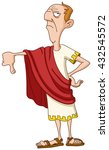 Roman emperor showing thumb down