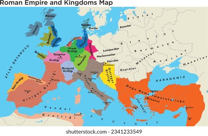 Mapa del Imperio Romano y del Reino