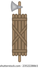 Roman Fasces With Axe Blade Vector Illustration