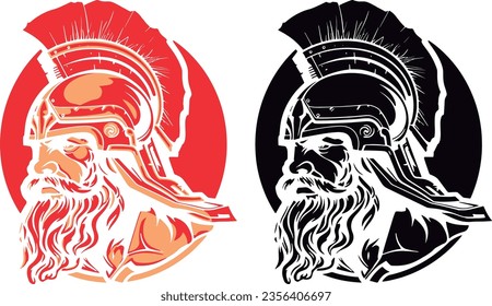 Roman fighter head vector logo