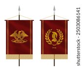 Roman flag with golden eagle