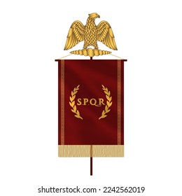 Roman flag with golden eagle