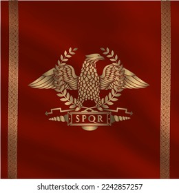 Roman flag with golden eagle