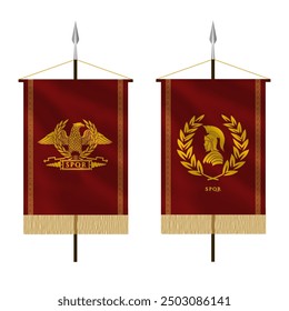 Römische Flagge mit goldenem Adler