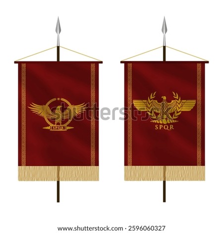 Roman flag with golden eagle