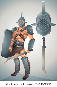 Roman Gladiator cartoon concept 2