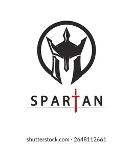 Roman Gladiator Head Logo with Battle Helmet Vector and Legendary Fighter
