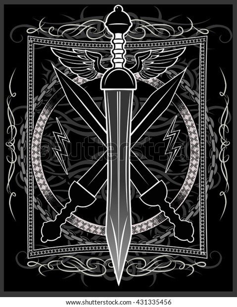 Roman Gladius Short Sword Stock Vector (Royalty Free) 431335456 ...