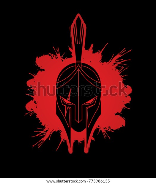 Roman Greek Helmet Spartan Helmet Angry Stock Vector (royalty Free 