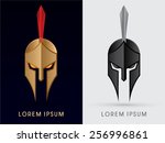 Roman or Greek Helmet , Spartan Helmet, Head protection, warrior,soldier, logo, symbol, icon, graphic, vector.