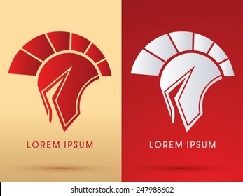 Roman Or Greek Helmet , Spartan Helmet, Head Protection, Warrior,soldier, Logo, Symbol, Icon, Graphic, Vector.