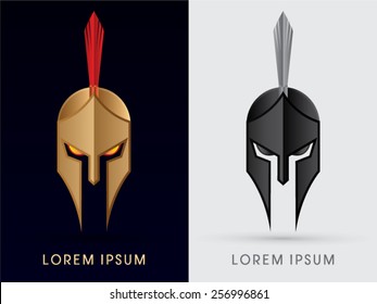 Roman or Greek Helmet , Spartan Helmet, Head protection, warrior,soldier, logo, symbol, icon, graphic, vector.