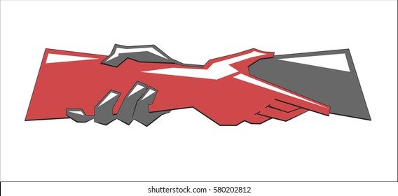 Roman Hand Shake Logo Vector Graphic