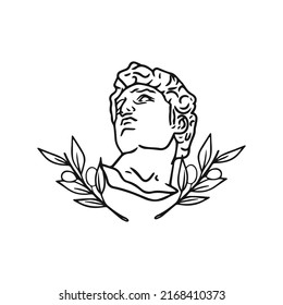 vector de cabeza de roman con hojas