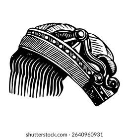 Roman headpiece illustration in vintage style