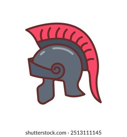Roman Helmet Filled Icons , Vector illustration