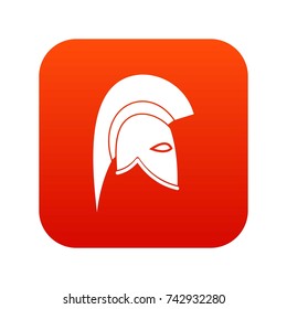 Roman helmet icon digital red for any design isolated on white vector illustration