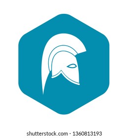 Roman helmet icon in simple style isolated on white background. Protective headgear symbol
