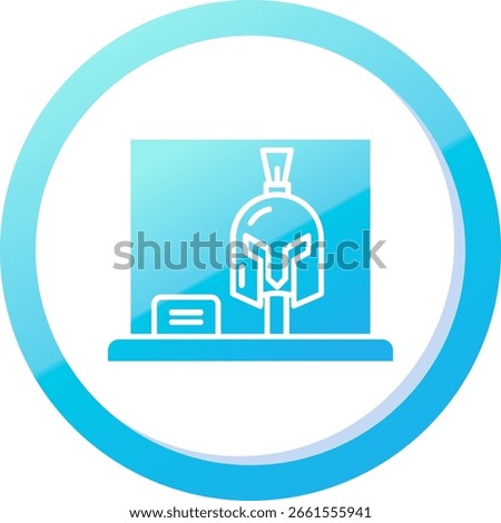 Roman helmet Line vector Icon Design