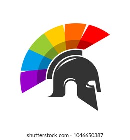 Roman helmet on white background in vector EPS 8