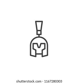 Roman helmet outline icon. linear style sign for mobile concept and web design. Spartan Helmet simple line vector icon. Symbol, logo illustration. Pixel perfect vector graphics