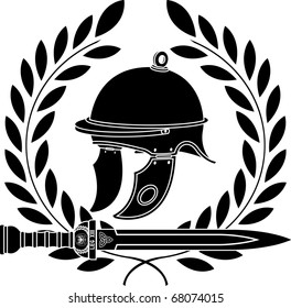 roman helmet. stencil. first variant. vector illustration