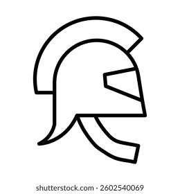 Roman helmet Vector Line Icon Design
