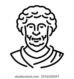 Roman historian character icon in line style 