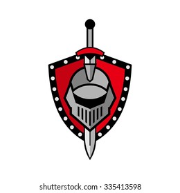 Roman Knight, gladiator with shield and armor, strong and protective, isolated vector