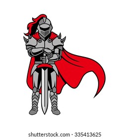 Roman Knight, gladiator with shield and armor, strong and protective, isolated vector