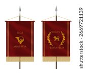 Roman legion flag vector illustration